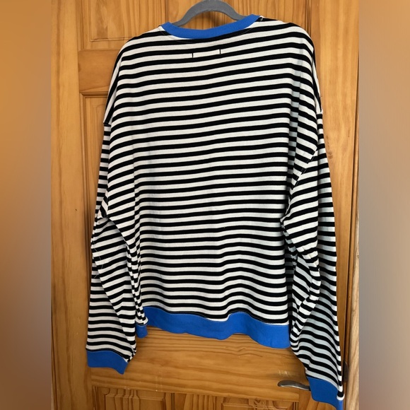 NWOT Free People Classic Striped Oversized Crewneck - Picture 4 of 8